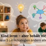 Dein Kind lernt – aber behält nichts? Diese 3 Lernstrategien ändern alles Kind sitzt konzentriert am Schreibtisch und nutzt kreative Lernstrategien wie Visualisierung und spielerisches Lernen